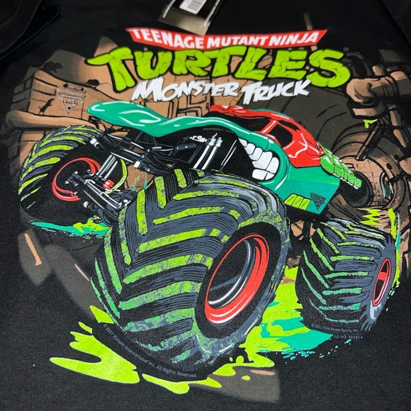 Monster Truck Series Monster Jam Teenage Mutant Turtles Black TShirt YM 2012 VTG - Picture 2 of 16